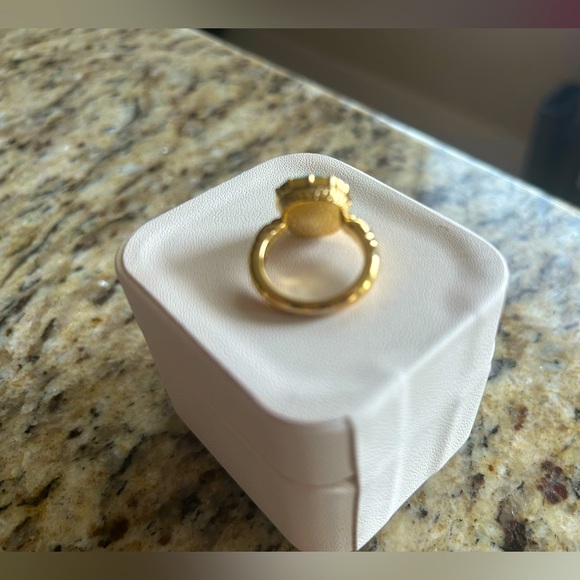 COACH Turquoise Stone Gold Ring and Earrings - Picture 5 of 7